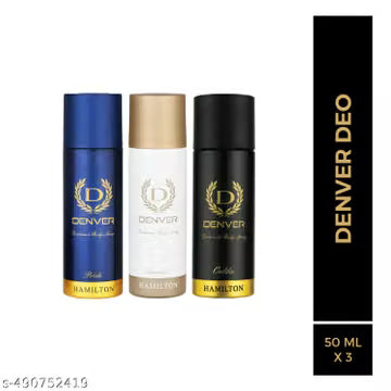 DENVER Pride,Caliber & Imperial Nano Travel Size Pack Deo Perfume Body Spray - For Men (50ml X 3 )