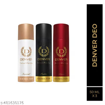 DENVER Caliber,Honour & Imperial Nano Deo Long Lasting Set of 3 Deodorant Spray - For Men