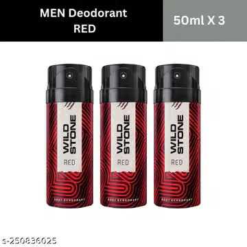 Wild Stone Red Deodorant Body Spray for Men, Pack of-3 (50ml each)