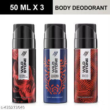 Wild Stone Ultra, Legend and Red Deodorant 50ml Pack-3