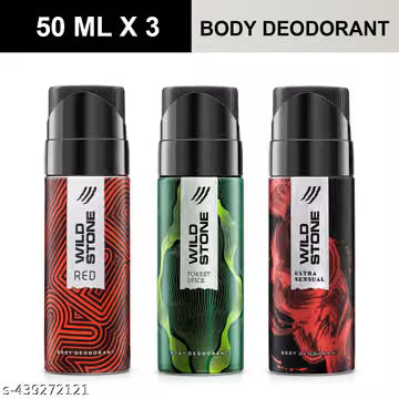Wild Stone Ultra, Red and Forest Deodorant 50ml Pack-3
