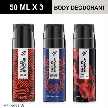 Wild Stone Legend, Red and Ultra Deodorant For Men 50 ml Pack-3